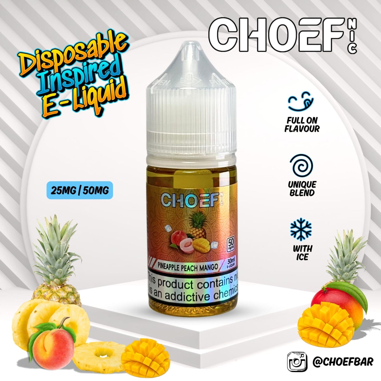 Choef Nic - Pine Peach Mango Salts 30ml