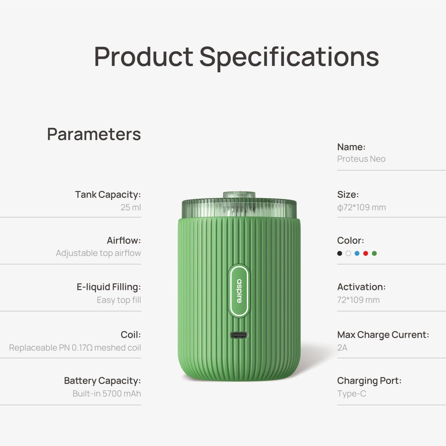 Aspire - Proteus Neo E-Hookah Head
