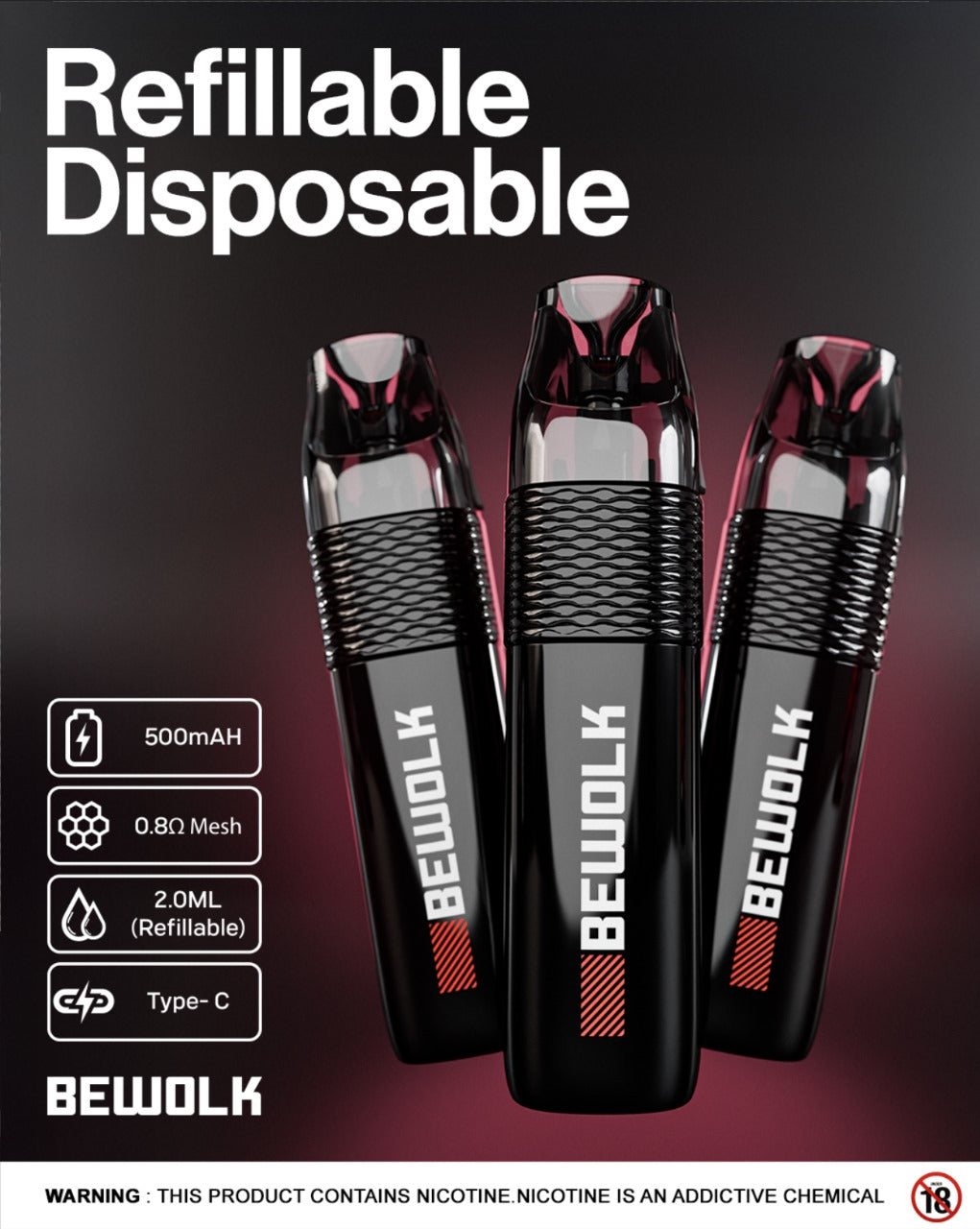 Bewolk - Refillable Disposable Each