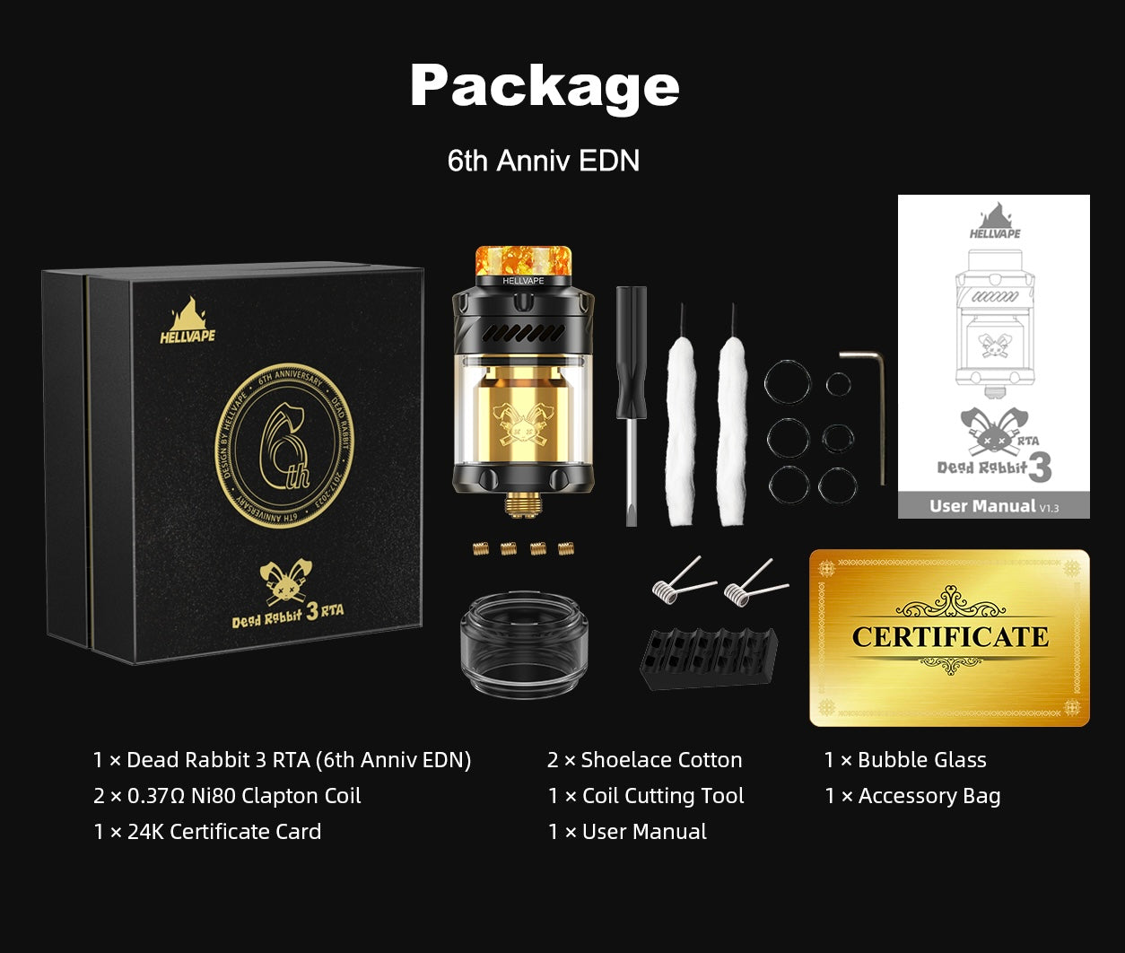 Hellvape - Dead Rabbit V3 RTA 6th Anniversary Edition